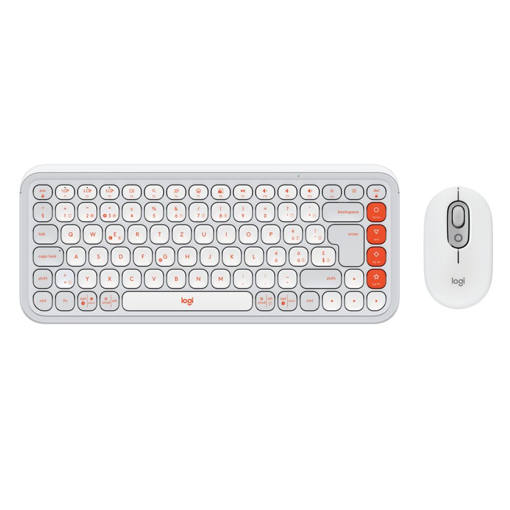 Logitech POP Icon Combo – Mini Tastatur-Maus-Set – Bluetooth – AZERTY (FR) – Offwhite
