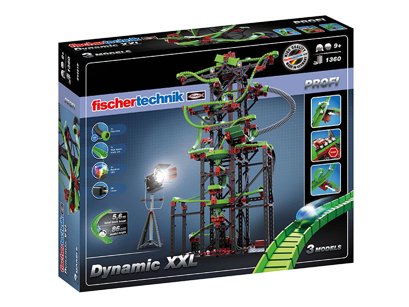 fischertechnik Dynamic XXL Murmelbahn-Set – 1365-teilig – 8 Murmeln – ab 9 J. – Kunststoff – mehrfarbig