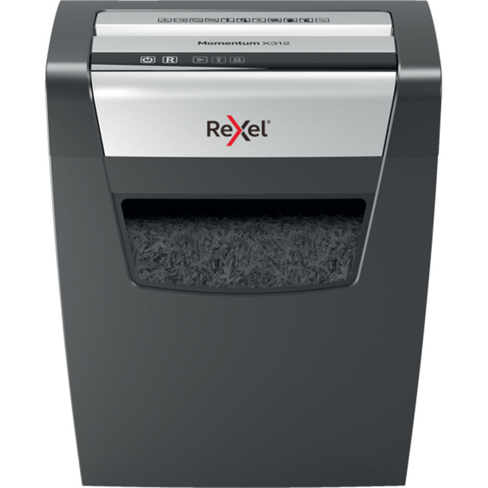 Rexel Momentum X312 – Aktenvernichter, DIN P-3, Partikelschnitt 5 × 42 mm, 12 Blatt, 23 l, A4