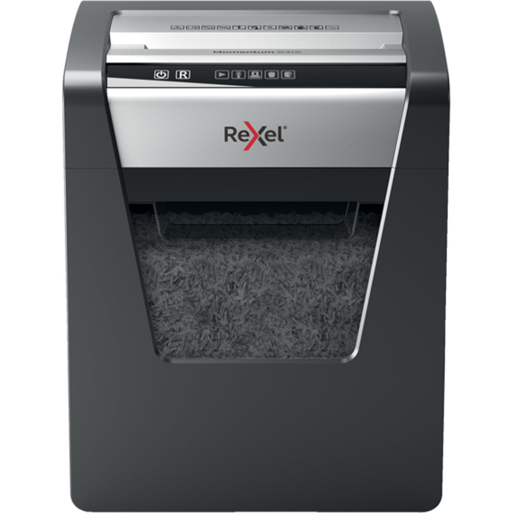 Rexel Momentum X415 – Aktenvernichter, DIN P-4, Partikelschnitt 4 × 40 mm, 15 Blatt, 23 l, A4
