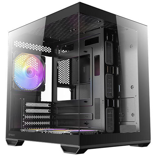 Antec CX60M – PC-Gehäuse (Mini Tower, micro-ATX) – Schwarz, 5 Erweiterungsslots, 3×2,5", 1×3,5", USB-C 10 Gbit