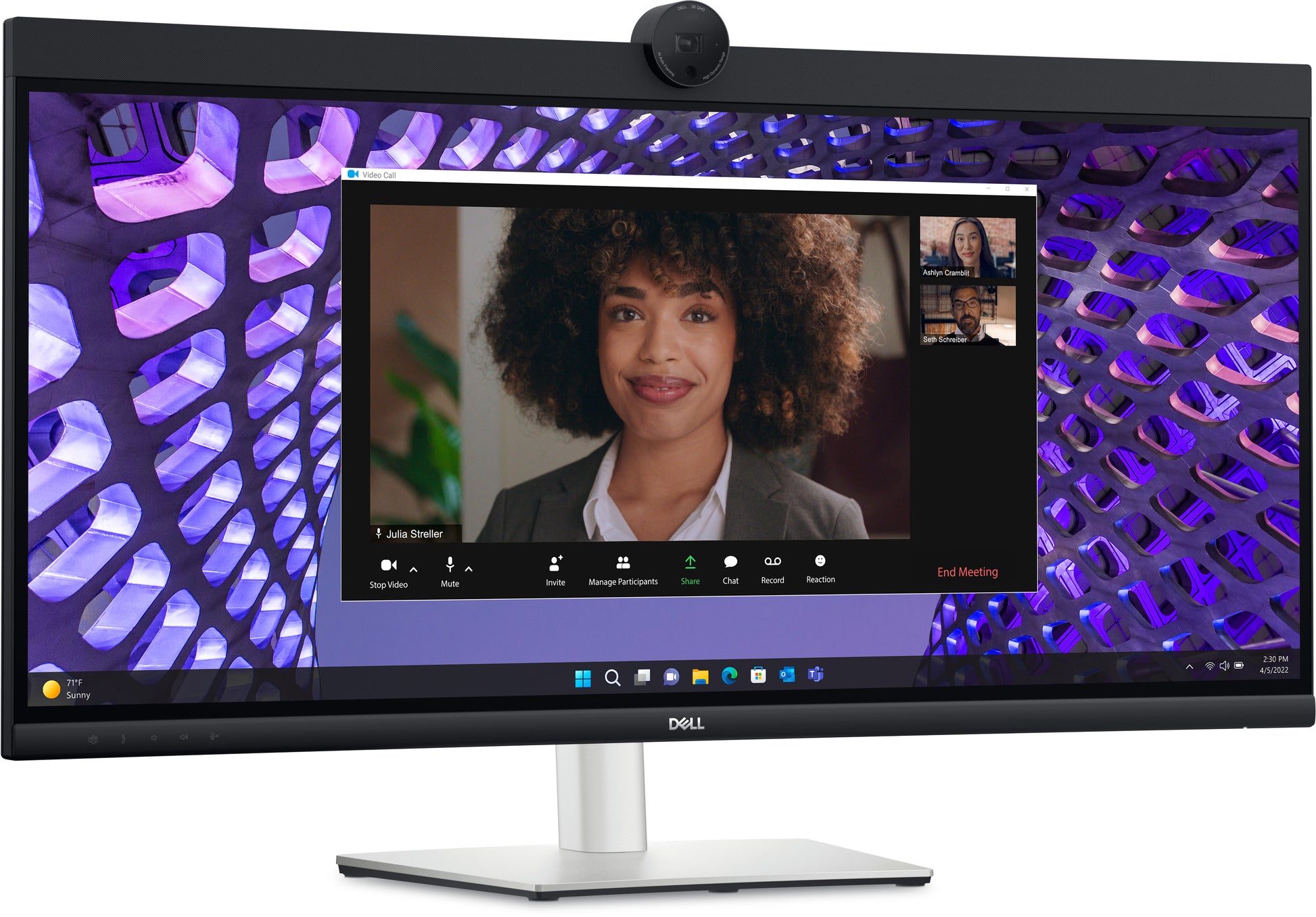 DELL P3424WEB – 34,1" Curved, 3440 × 1440 (UWQHD), IPS, USB-C 90 W, Webcam, LAN