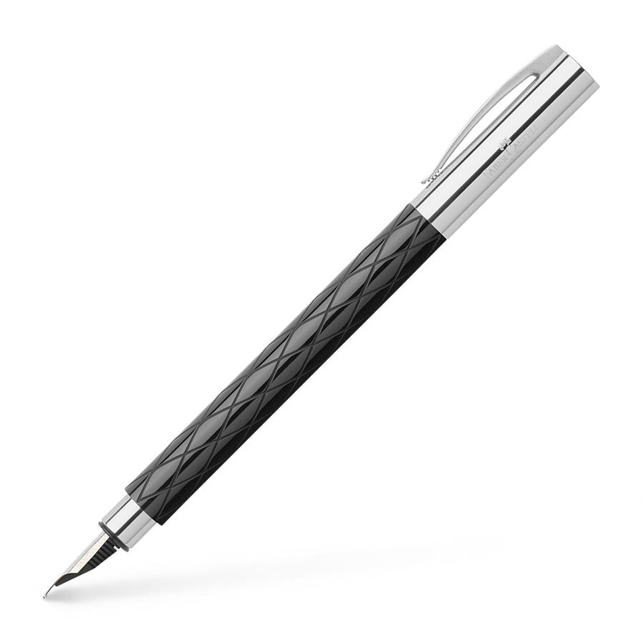 Faber-Castell Ambition Rhombus – Federspitze Medium – für Rechts- & Linkshänder – Schwarz – Patronen
