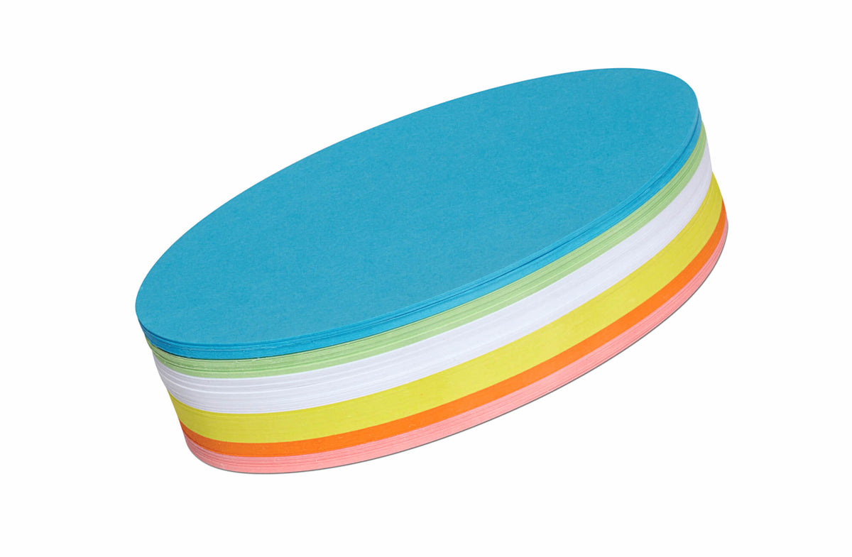 MAUL Moderationskarten Oval – 11 × 19 cm, mehrfarbig, Kunstpapier 150 g/m², 250 Stk.