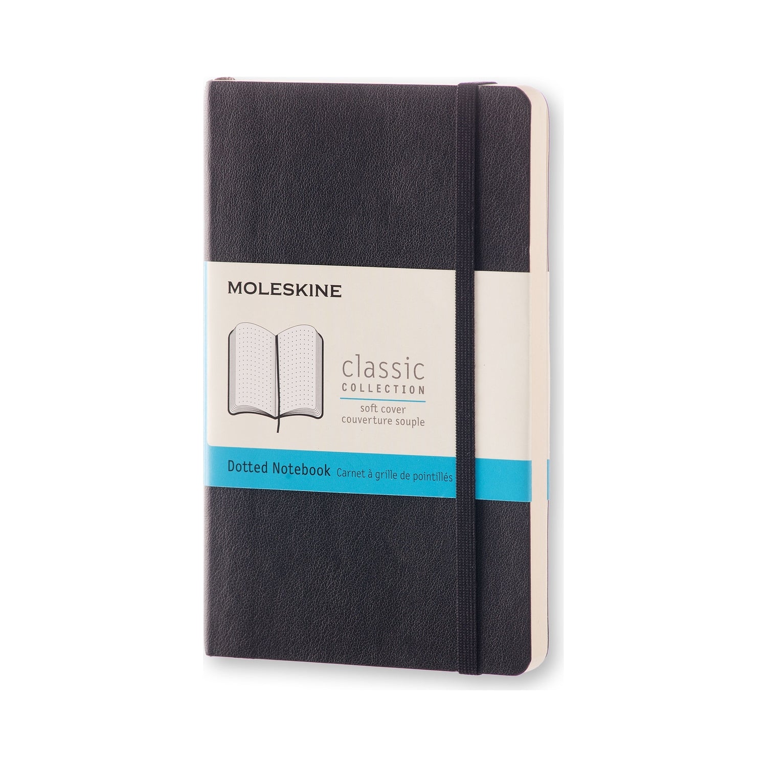 Moleskine Notizbuch, 90 × 140 mm, punktkariert, Leimbindung, Softcover, 192 Seiten, 70 g/m² – schwarz