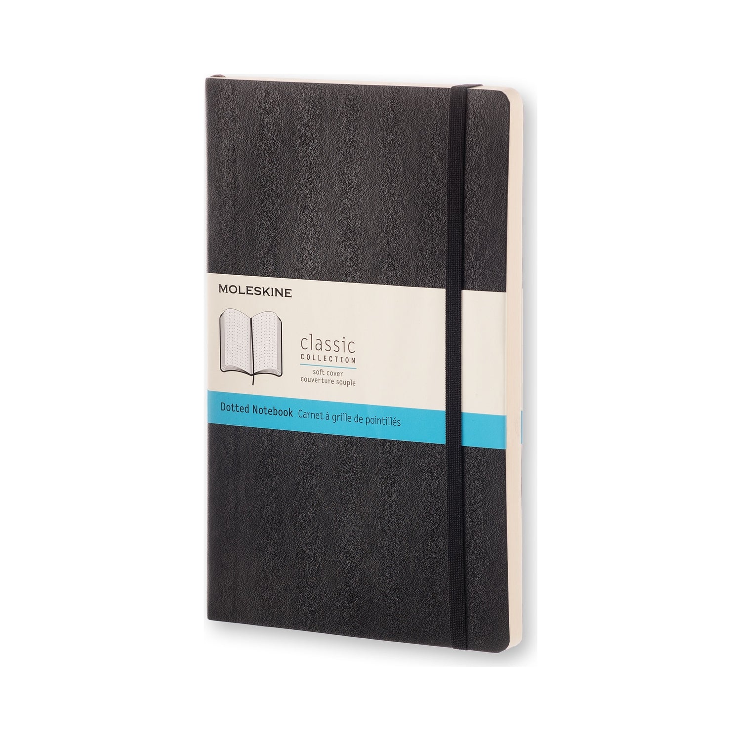 Moleskine Notizbuch, A5, punktkariert, Fadenheftung, Softcover, 192 Seiten, 70 g/m² – schwarz