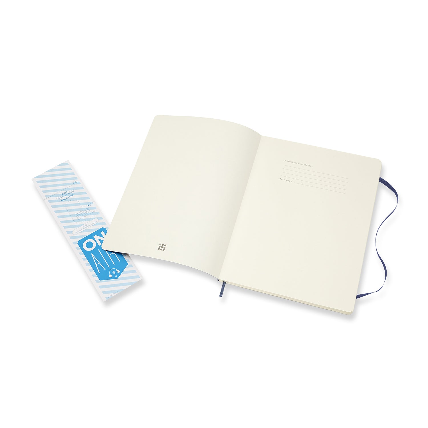 Moleskine Notizbuch – 190 × 250 mm – blanko – 70 g/m² – Softcover, Gummiband, Innentasche, blau, FSC
