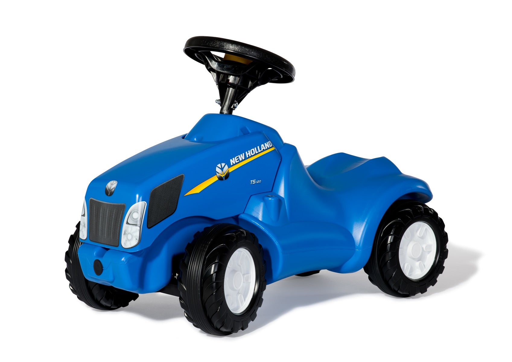 rolly toys rollyMinitrac New Holland Aufsitztraktor – Hupe, 41 × 30 × 61 cm – Kunststoff, Blau – ab 1,5 J.