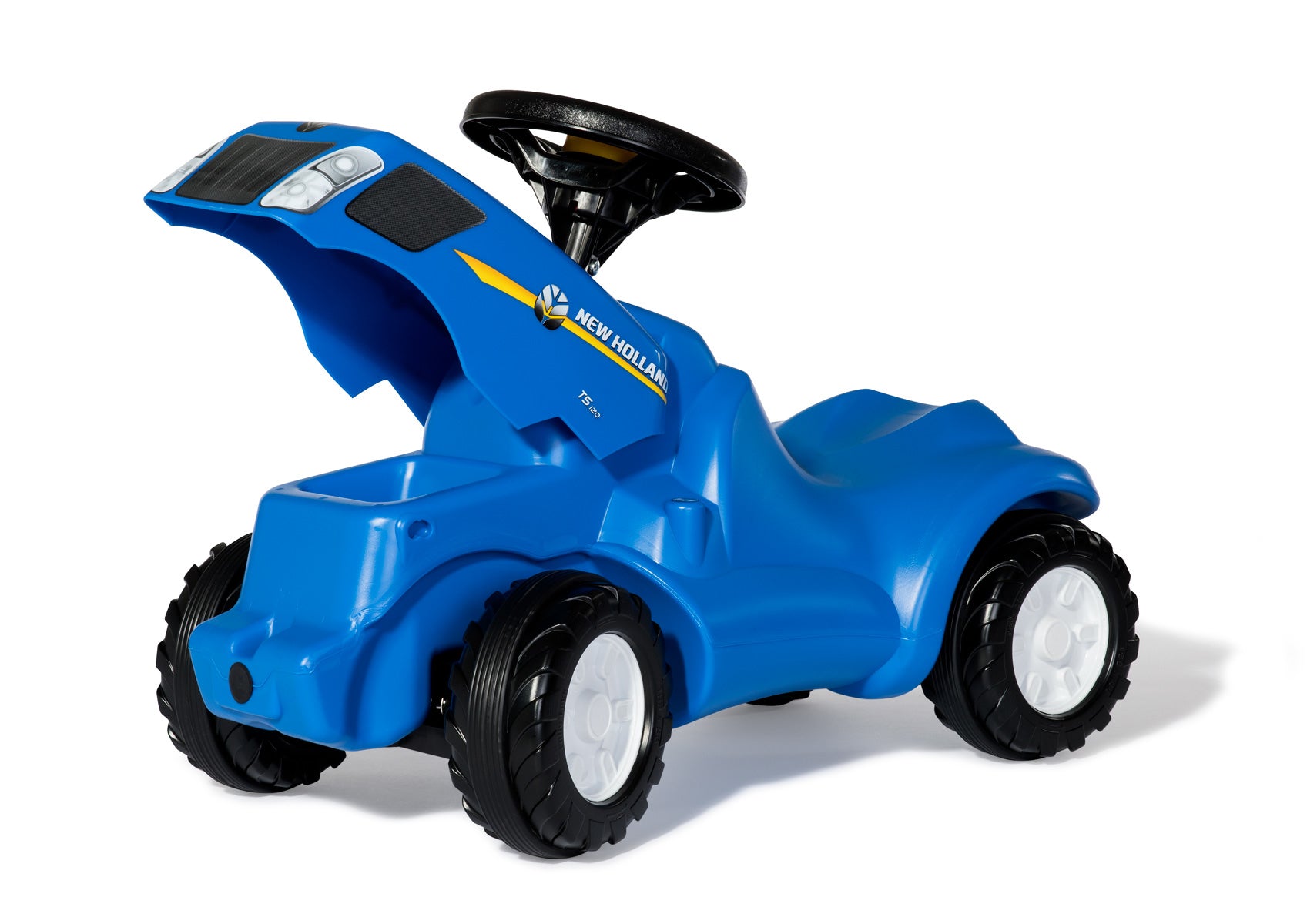 rolly toys rollyMinitrac New Holland Aufsitztraktor – Hupe, 41 × 30 × 61 cm – Kunststoff, Blau – ab 1,5 J.