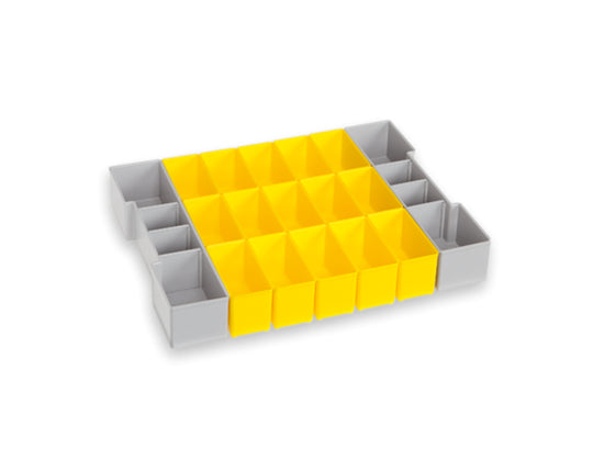 L-BOXX B3 Insetboxenset – 17-teilig, inkl. 6 Trennwände, Grau/Gelb, für L-BOXX