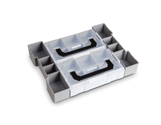 L-BOXX Mini Insetboxenset – 2x U3-Insetbox, inkl. 6 Trenner, inkl. 2 L-BOXX Mini, grau/transparent, für L-BOXX