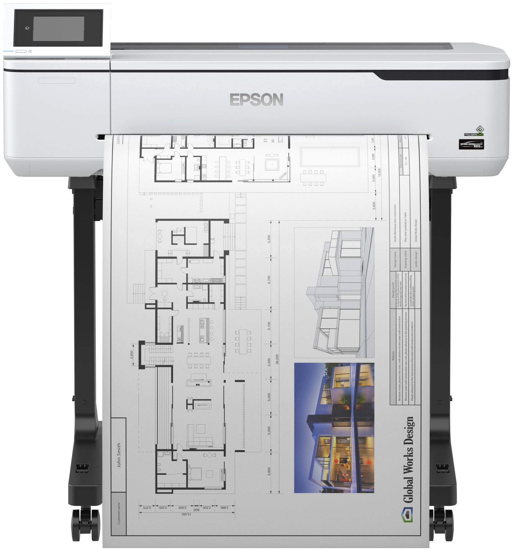 Epson SureColor SC-T3100 – Grossformatdrucker 24", Farbe, LAN/WLAN/USB, mit Stand, 2400 × 1200 dpi