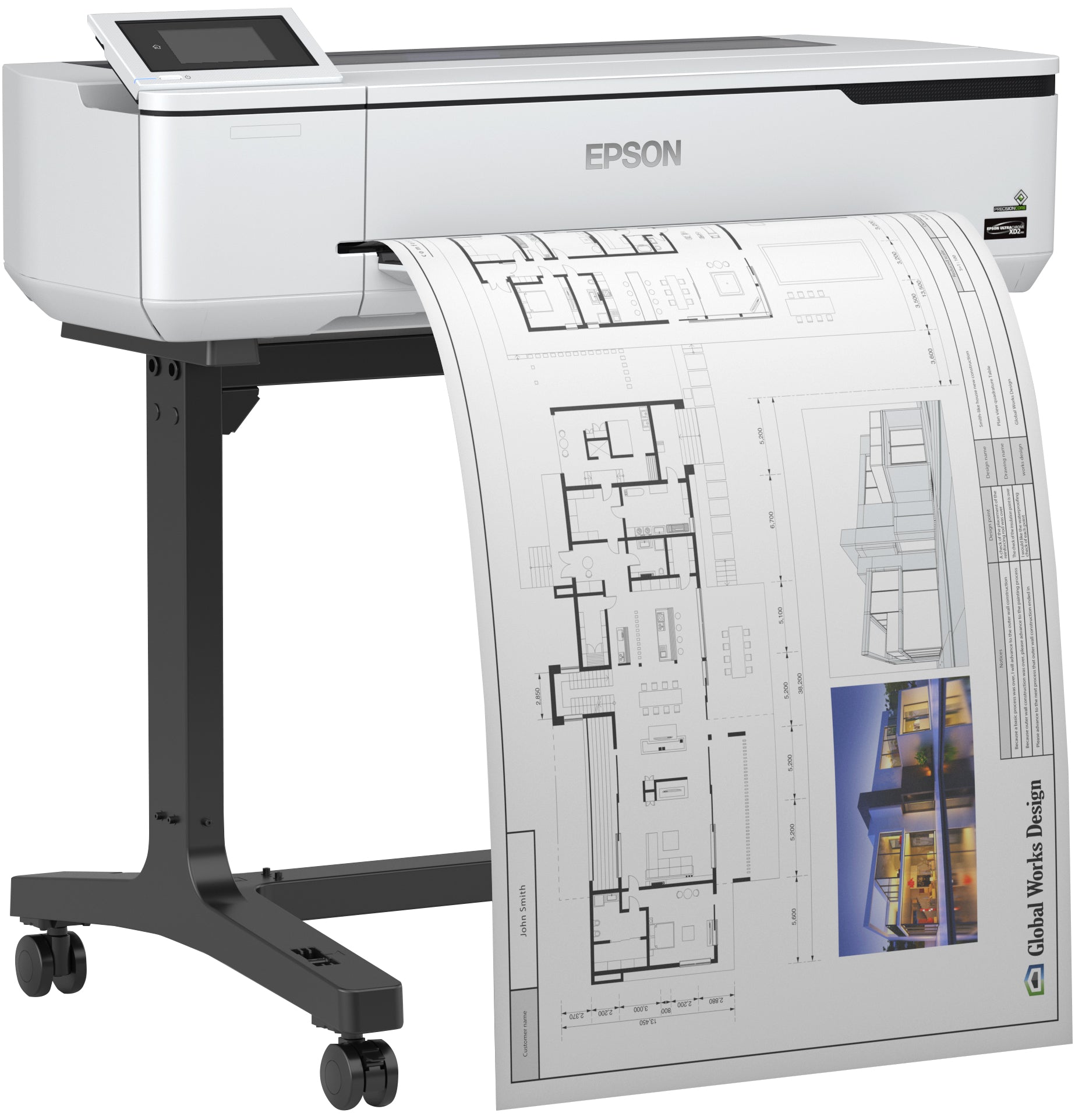 Epson SureColor SC-T3100 – Grossformatdrucker 24", Farbe, LAN/WLAN/USB, mit Stand, 2400 × 1200 dpi