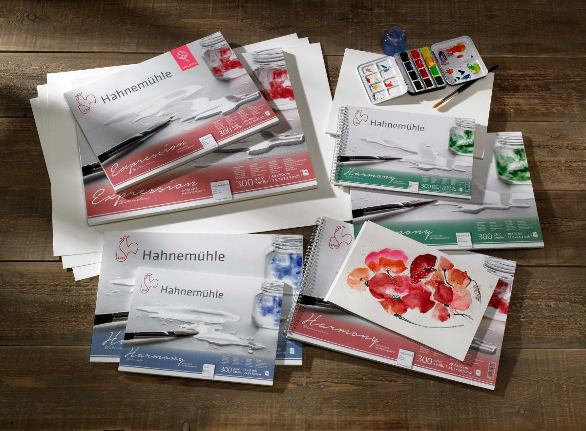 Hahnemühle Harmony Aquarellblock – A4 – 300 g/m² – 4-seitig geleimt – 12 Blatt – für Aquarell & Gouache