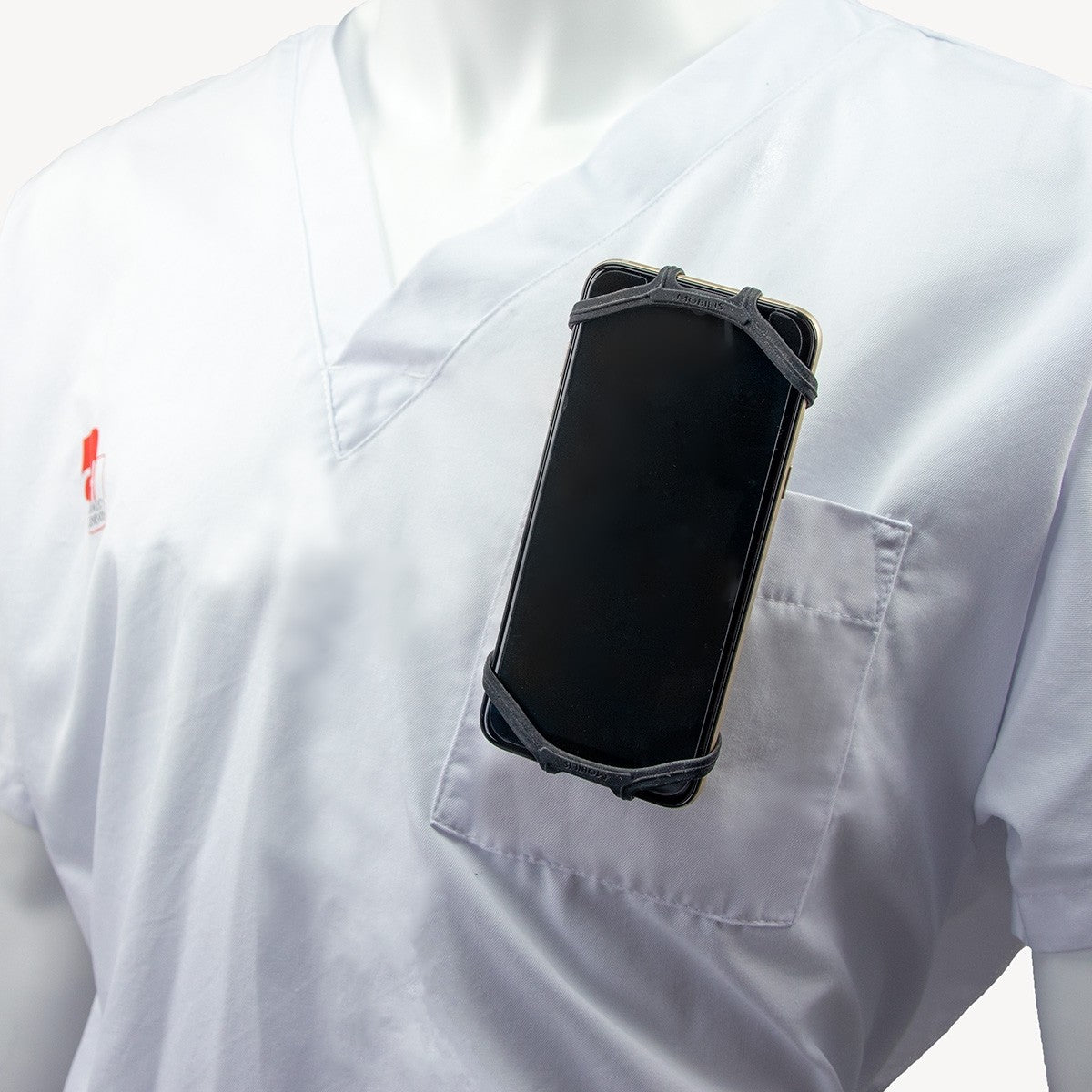 Mobilis 001359 – Spezial-Zubehör – Gürtelclip, Silikon, drehbar 90° – für Smartphones 12,7–17,8 cm – Schwarz