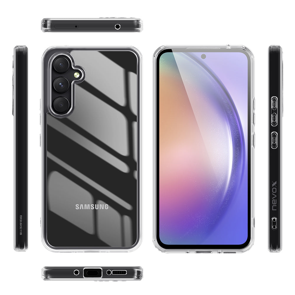 nevox StyleShell SHOCKFlex Backcover – für Samsung Galaxy A56, PC+TPU, Transparent