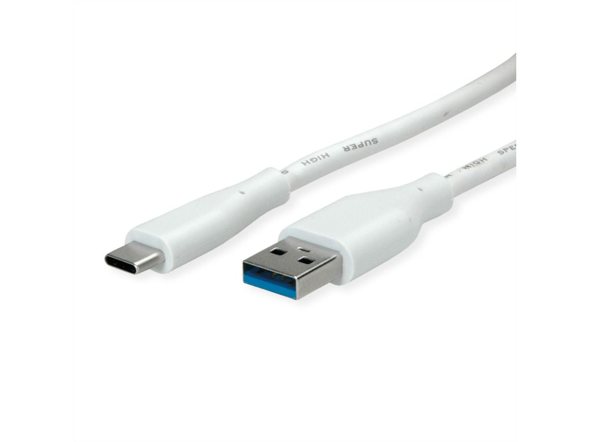 VALUE USB-A auf USB-C Kabel – USB 3.2 Gen 1 (5 Gbit/s) – 2 m – Geschirmt – Weiss