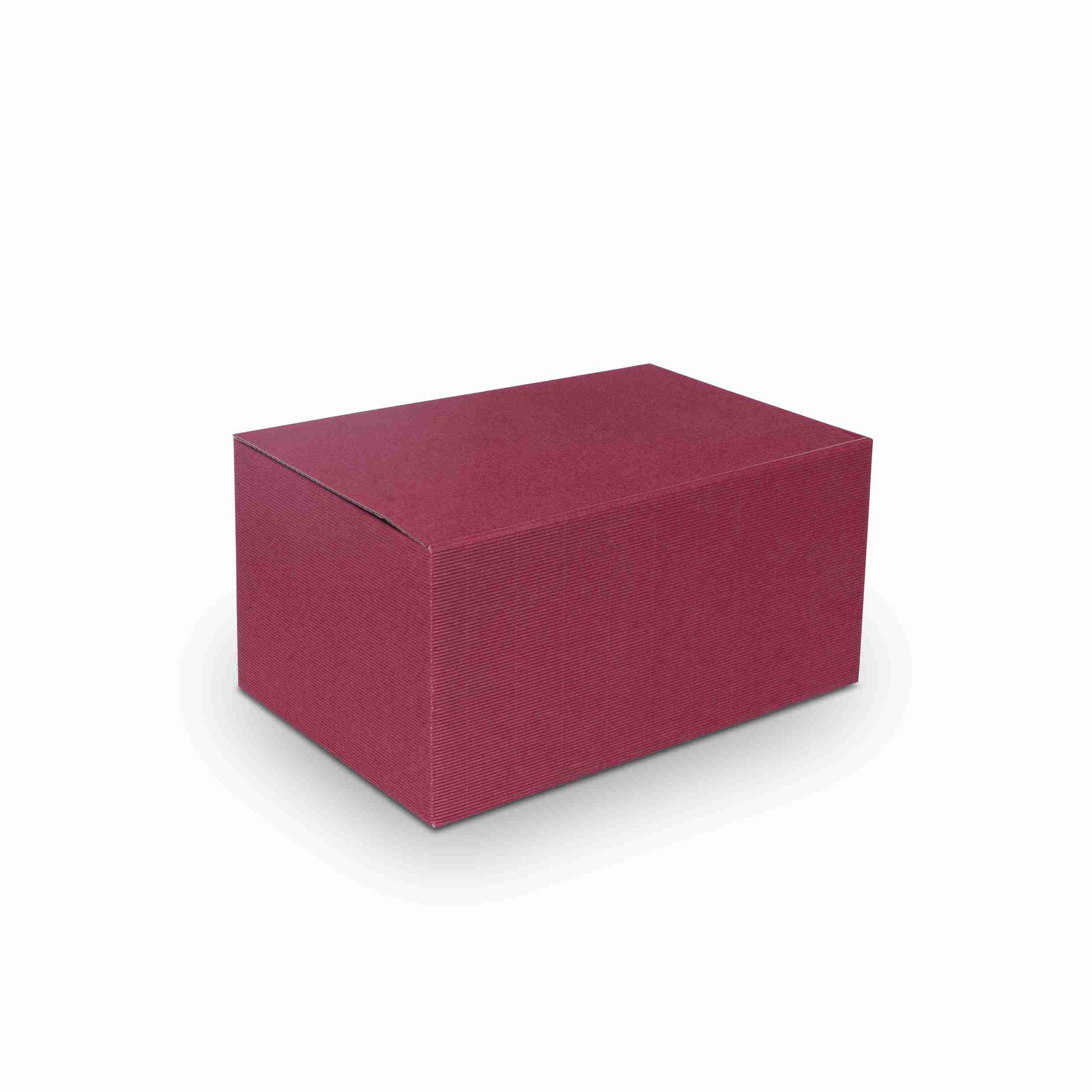 Model Weinpräsentkarton bordeaux – Innenmass 225 × 380 × 190 mm – für 6 × 0,75 l Flaschen – 1 Stk., ab 100 Stk.