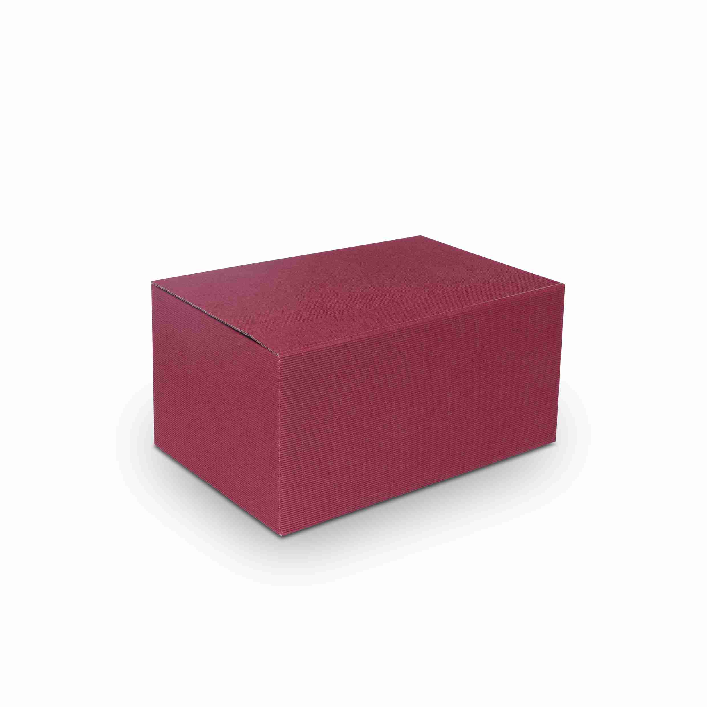 Model Weinpräsentkarton bordeaux – Innenmass 225 × 380 × 190 mm – für 6 × 0,75 l Flaschen – 1 Stk., ab 50 Stk.