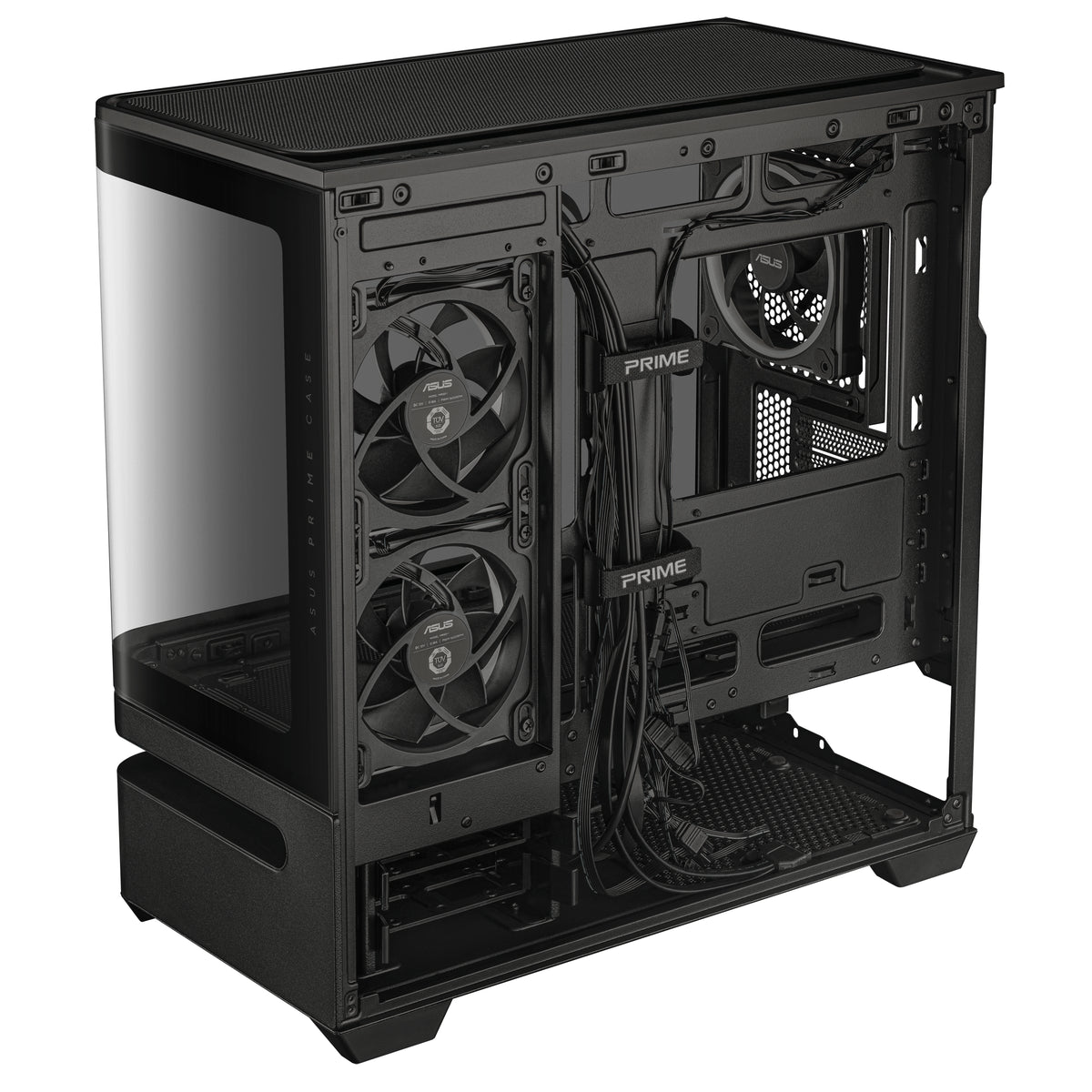 ASUS AP202 PRIME TG – PC-Gehäuse – Mid-Tower, für Micro-ATX, Mini-ITX, 6 Lüfterplätze, Schwarz, Hartglas