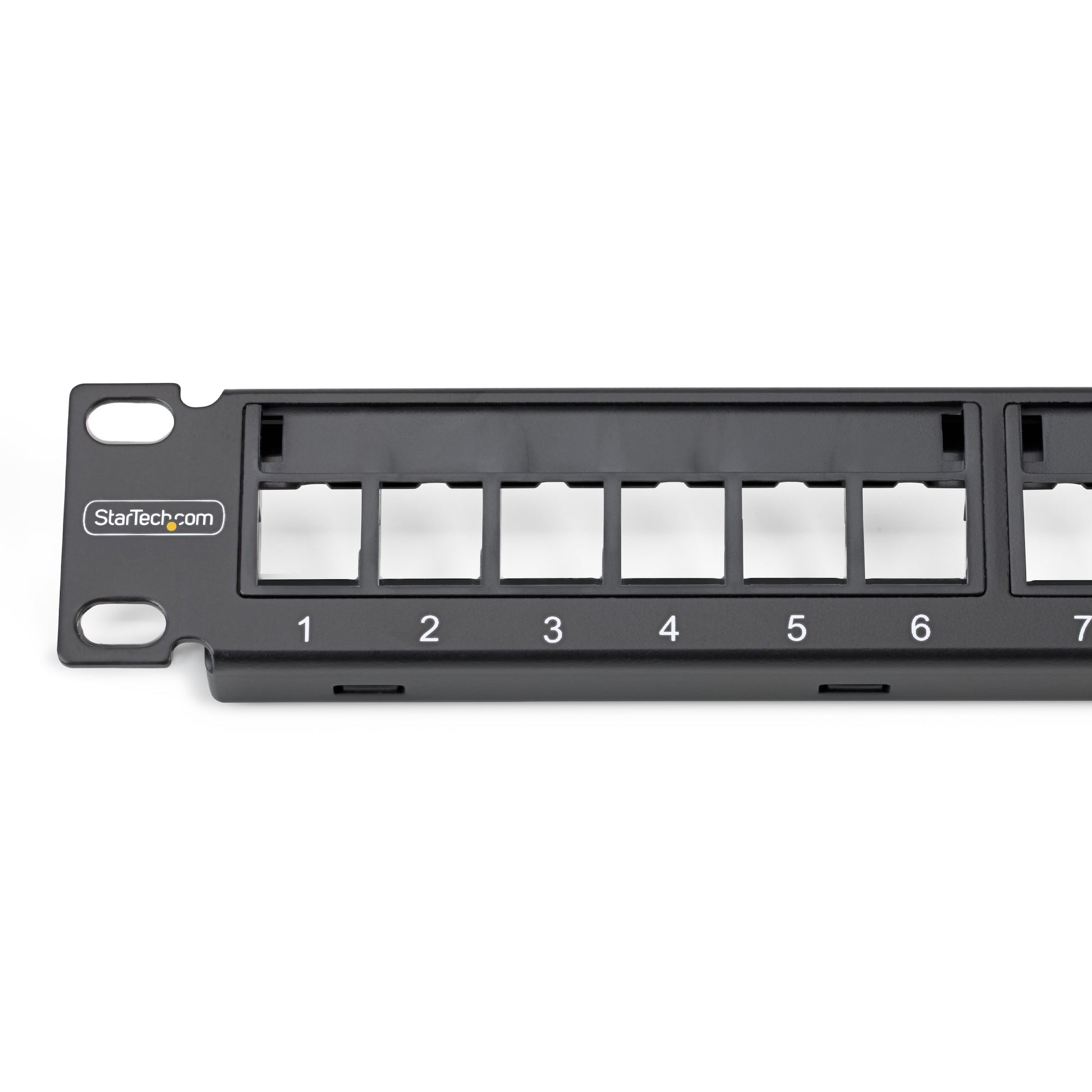 StarTech.com 24-Port Keystone Patch Panel – 24× RJ-45, Cat5e/6, 1U, 19" Rackeinbau, Schwarz, Stahl