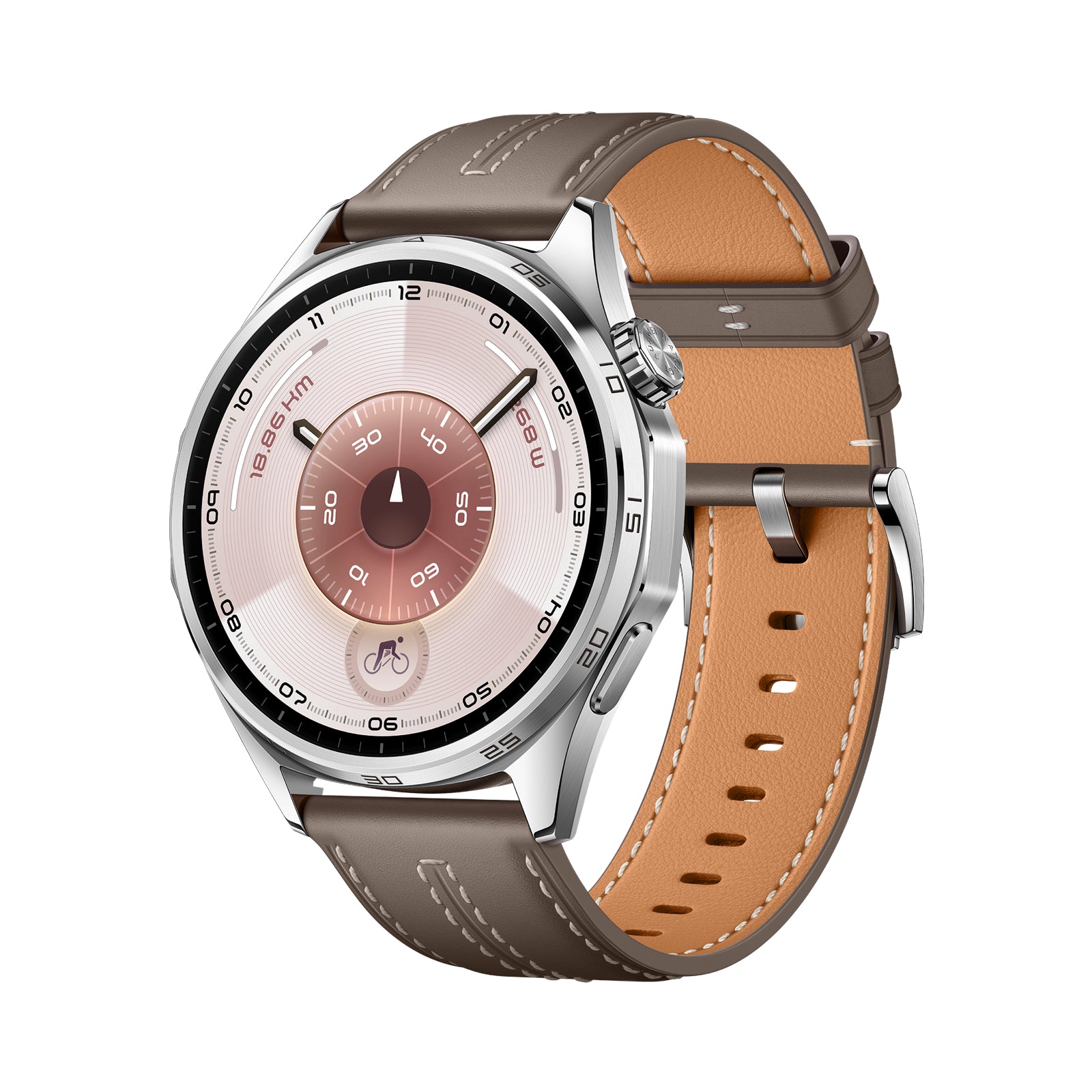 Huawei Watch GT6 46 mm GPS – Edelstahl, Braun