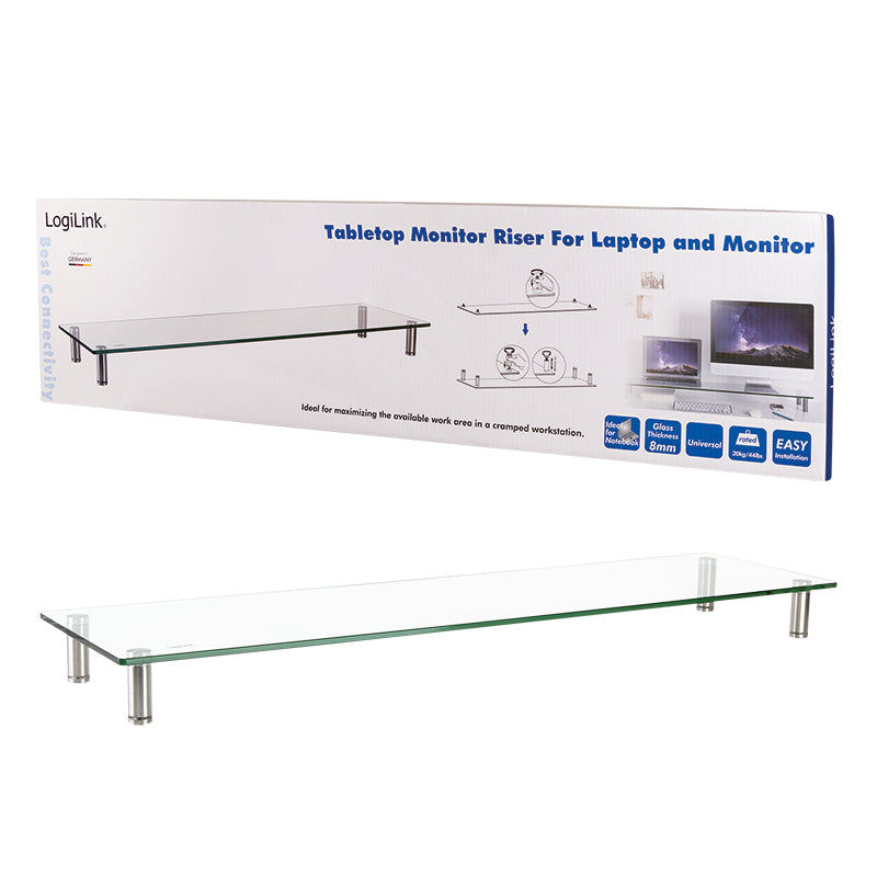 LogiLink BP0060 – Monitor-Tischständer – freistehend – 1 Monitor – bis 20 kg/Monitor – höhenverstellbar – Silber