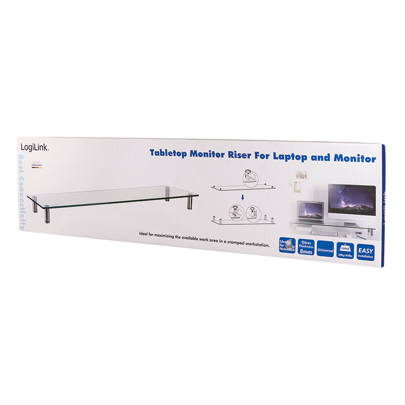 LogiLink BP0060 – Monitor-Tischständer – freistehend – 1 Monitor – bis 20 kg/Monitor – höhenverstellbar – Silber