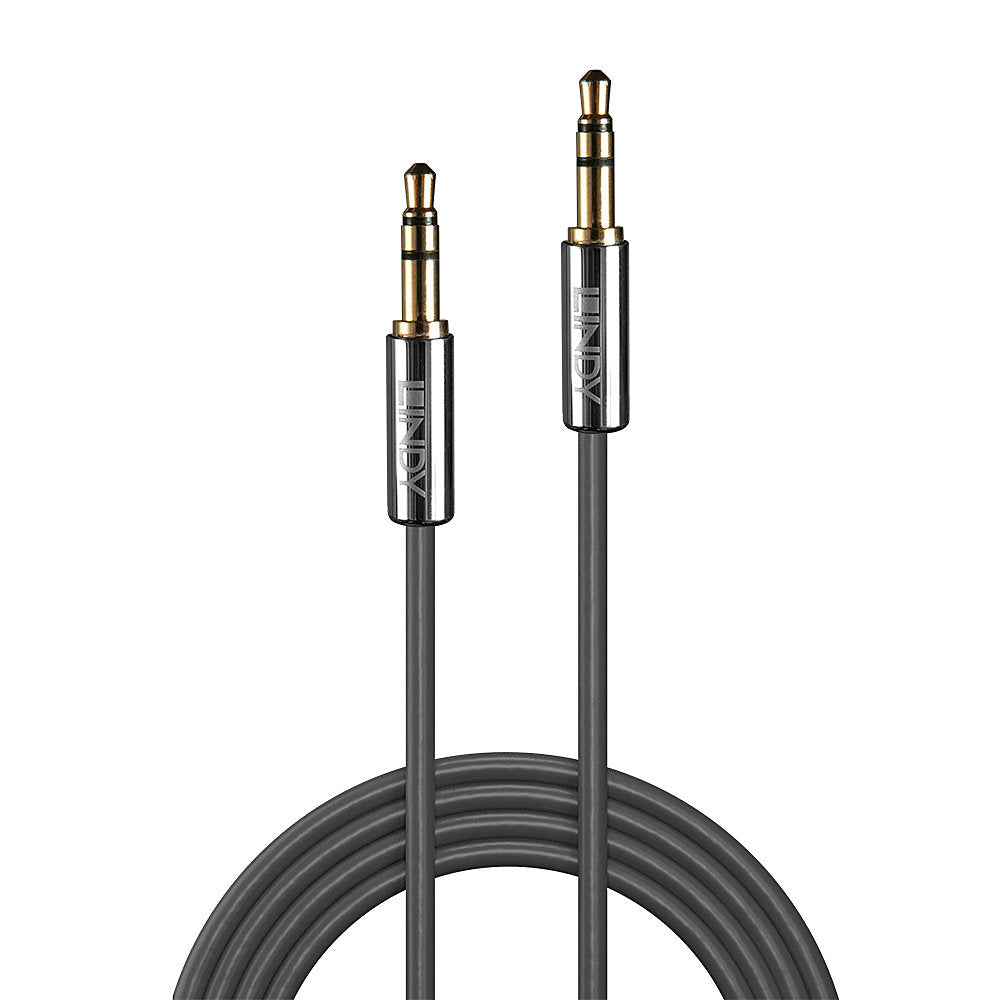 Lindy Audiokabel 3,5 mm Klinke (Stecker) auf 3,5 mm Klinke (Stecker) – 1 m, 3-polig (TRS), Anthrazit