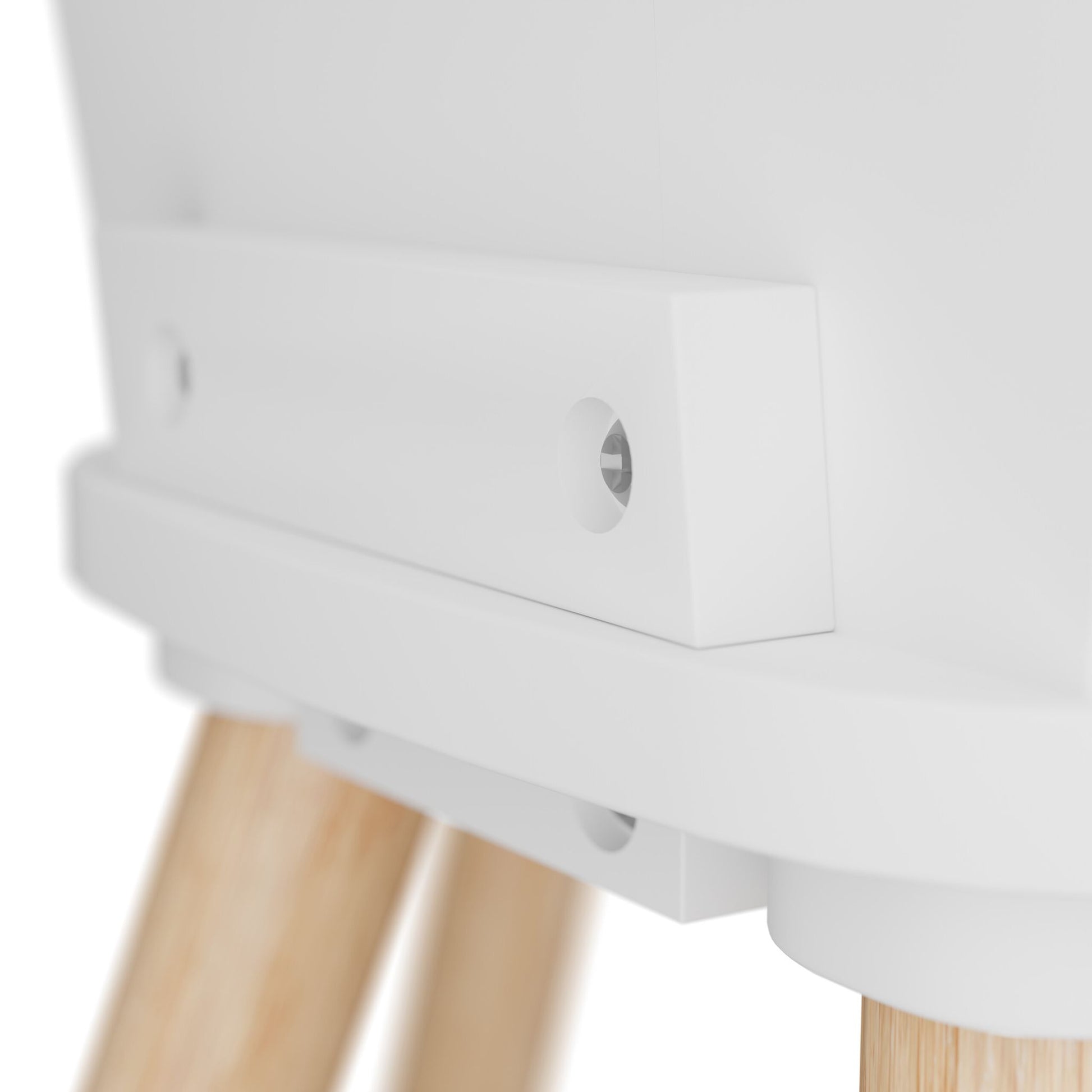 Relaxdays Sitzgarnitur, 59 × 60 cm, weiss/hellbraun, MDF/Holz