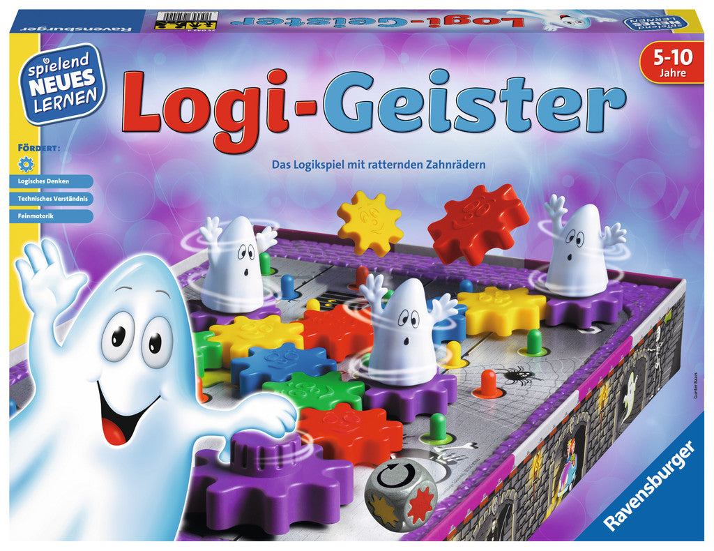 Ravensburger Lernspiel – Logi-Geister, Familienspiel, 2–4 Spieler, ab 5 Jahren, Deutsch