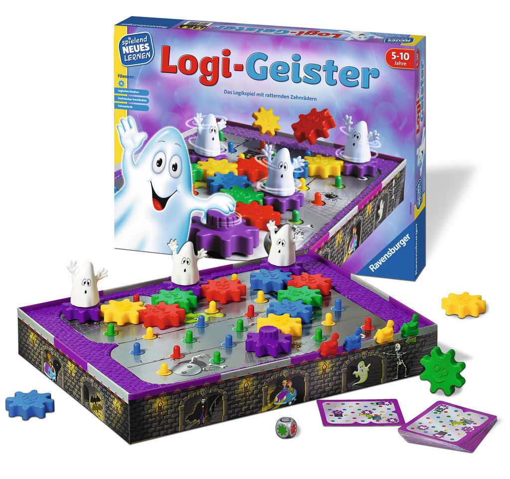 Ravensburger Lernspiel – Logi-Geister, Familienspiel, 2–4 Spieler, ab 5 Jahren, Deutsch