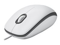 Logitech M100 – Maus – Kabelgebunden (USB‑A), 1000 DPI, beidhändig, Weiss