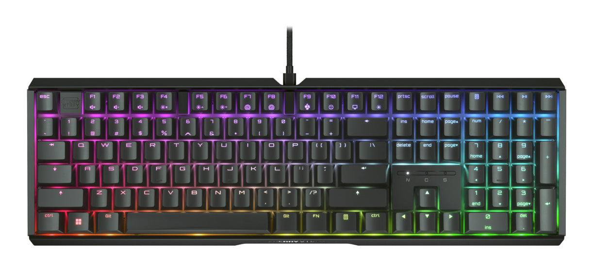 CHERRY XTRFY MX 3.1 – Gaming-Tastatur – Mechanisch (Cherry MX2A Red), kabelgebunden, USB-A, RGB – Schwarz