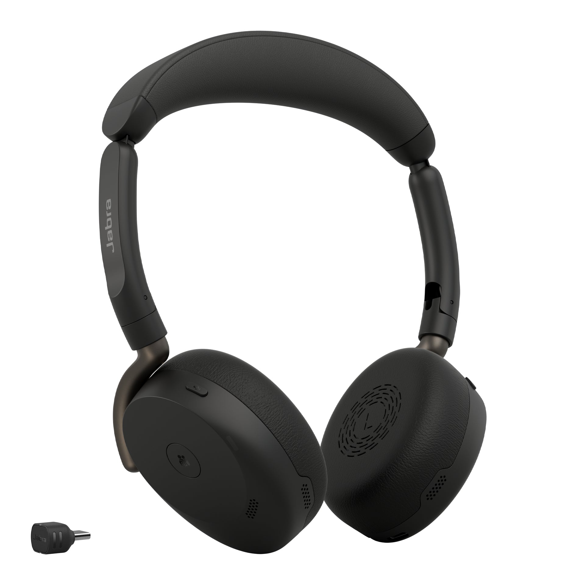 Jabra Evolve3 65 Flex MS Office-Headset – On-Ear, BT, MS Teams zertifiziert, mit USB-C-Dongle, Schwarz