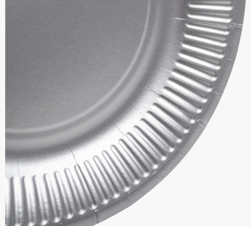 PRONAPPE Teller Papier/Karton, Ø 23 cm – silber matt – FSC