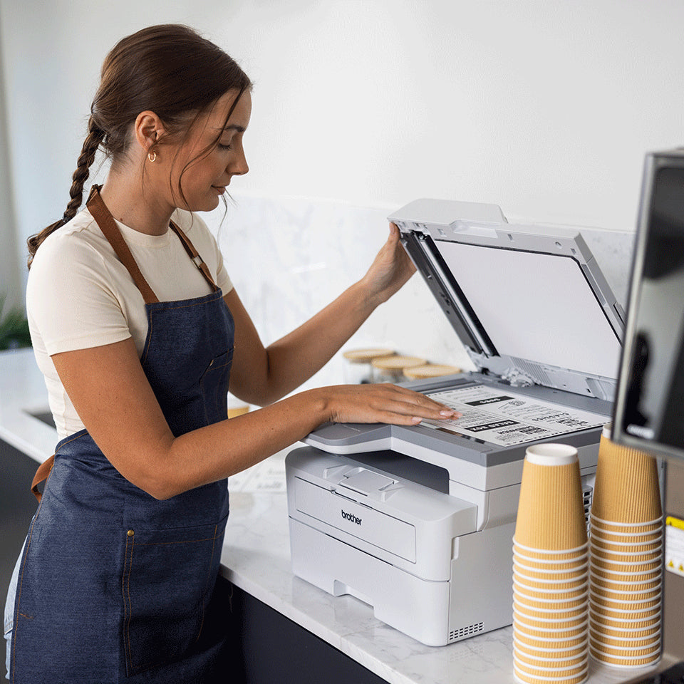 Brother Multifunktions-Laserdrucker – SW-Laser-Multifunktionsdrucker, A4, 4-in-1, Duplex, ADF, WLAN/LAN