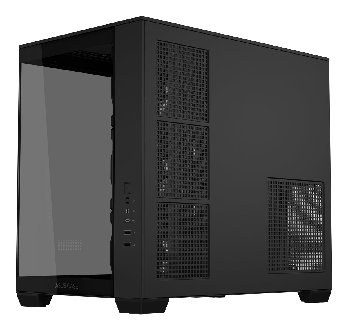 ASUS A32 PLUS TG – PC-Gehäuse (Mid-Tower) – für ATX/mATX/ITX, 2×3,5" + 3×2,5", 4×120 mm, ARGB, Schwarz