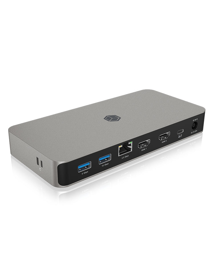 ICY BOX IB-DK2880-C41 Dockingstation – USB4, 2× HDMI, 3× USB-A, 1× USB-C, 100 W PD, 2.5GbE, 3,5 mm Audio