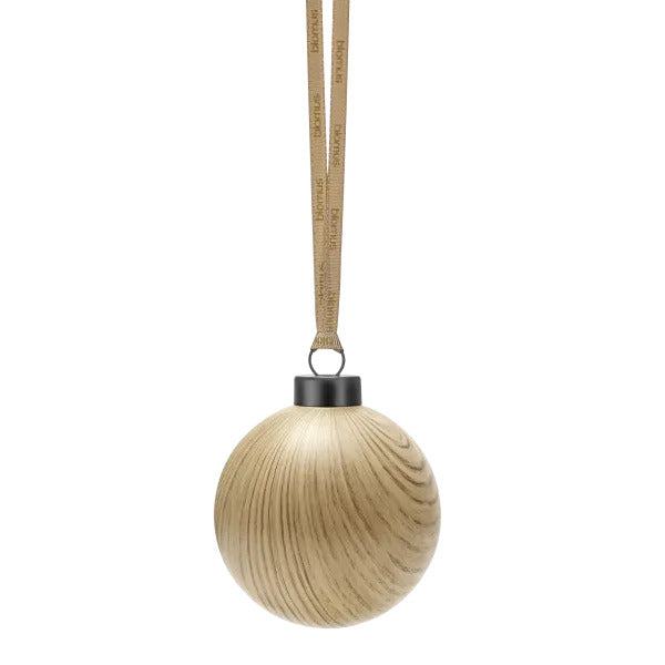 Blomus Weihnachtskugel – Ø 7 cm – Glas & Eichenholz, Braun – 4-teilig
