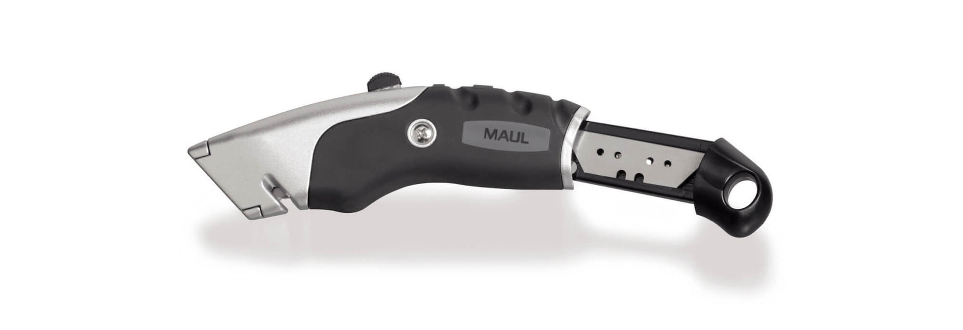 MAUL Sicherheitscutter Expert – 19 mm, für Linkshänder, schwarz, inkl. 5 Klingen