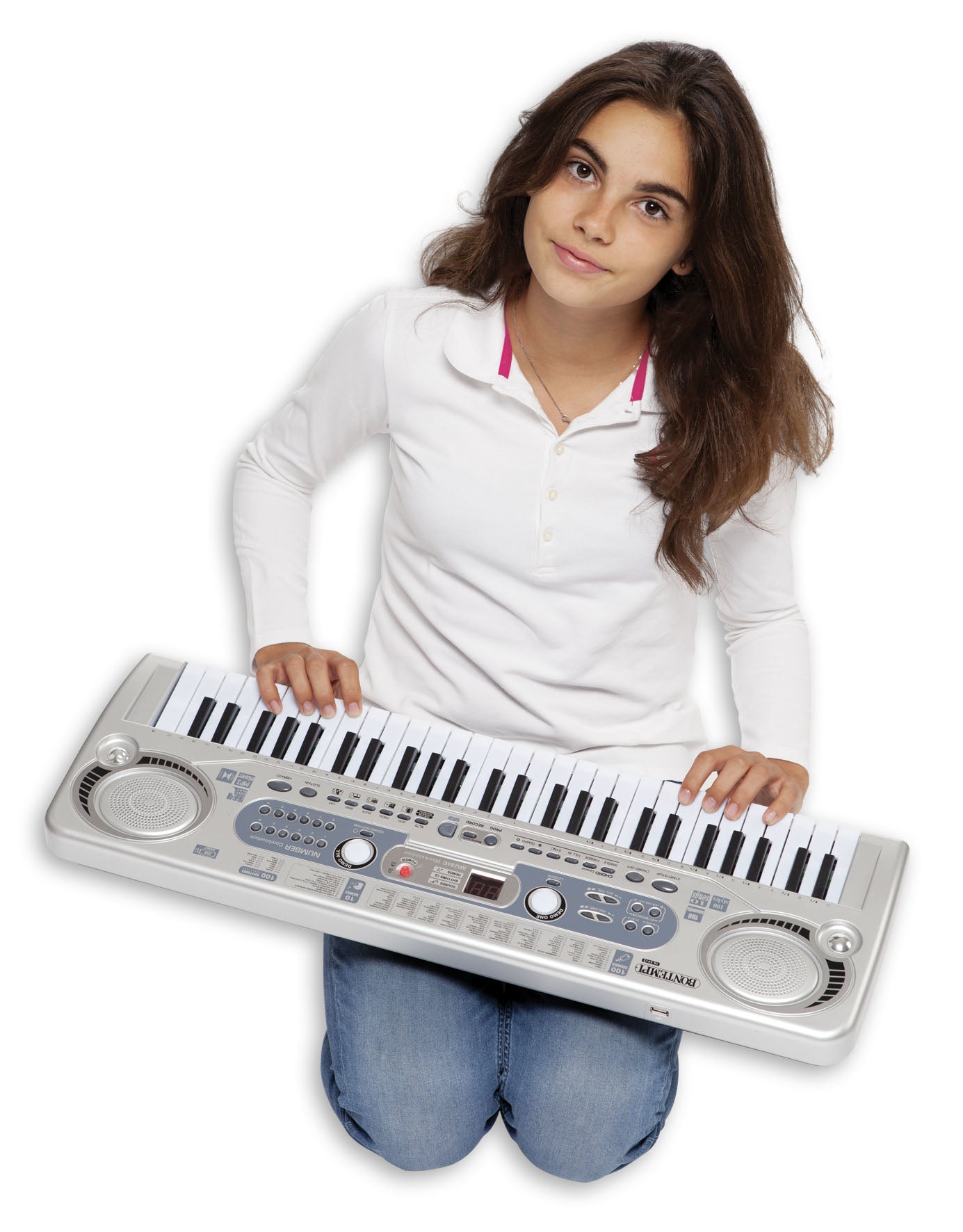 Bontempi Digitales Keyboard – 54 Tasten, 100 Melodien – ab 5 Jahren – Kunststoff, mehrfarbig – 6× AA