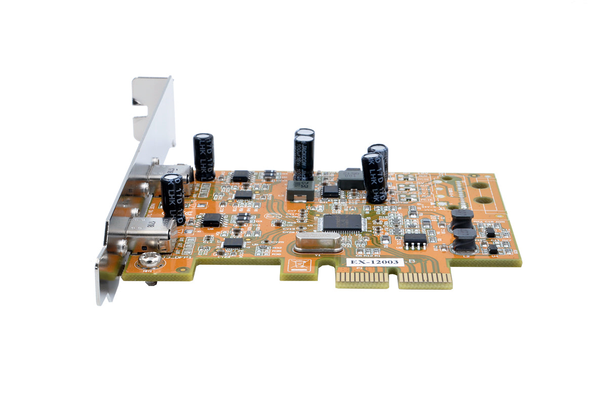 EXSYS EX-12003 PCIe USB-C Karte – 2× USB-C, USB 3.2 Gen 2 (10 Gbit/s), PCIe 3.0 – für Windows/Linux