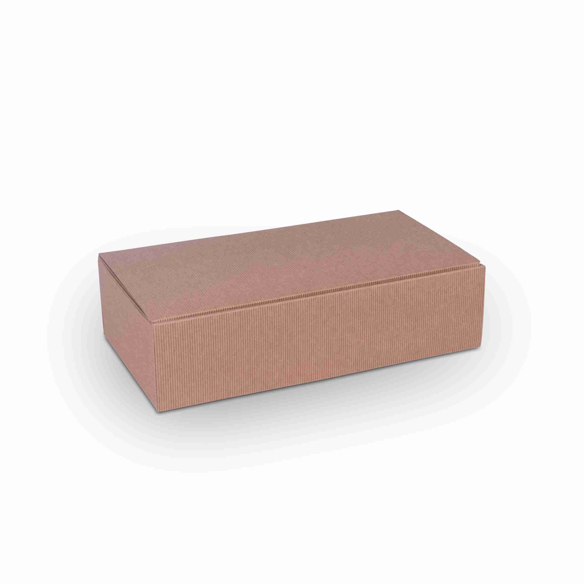 Weinpräsentkarton Wellpappe braun – Innenmass 180 × 360 × 90 mm – für 2 Flaschen – 1 Stk., ab 200 Stk.