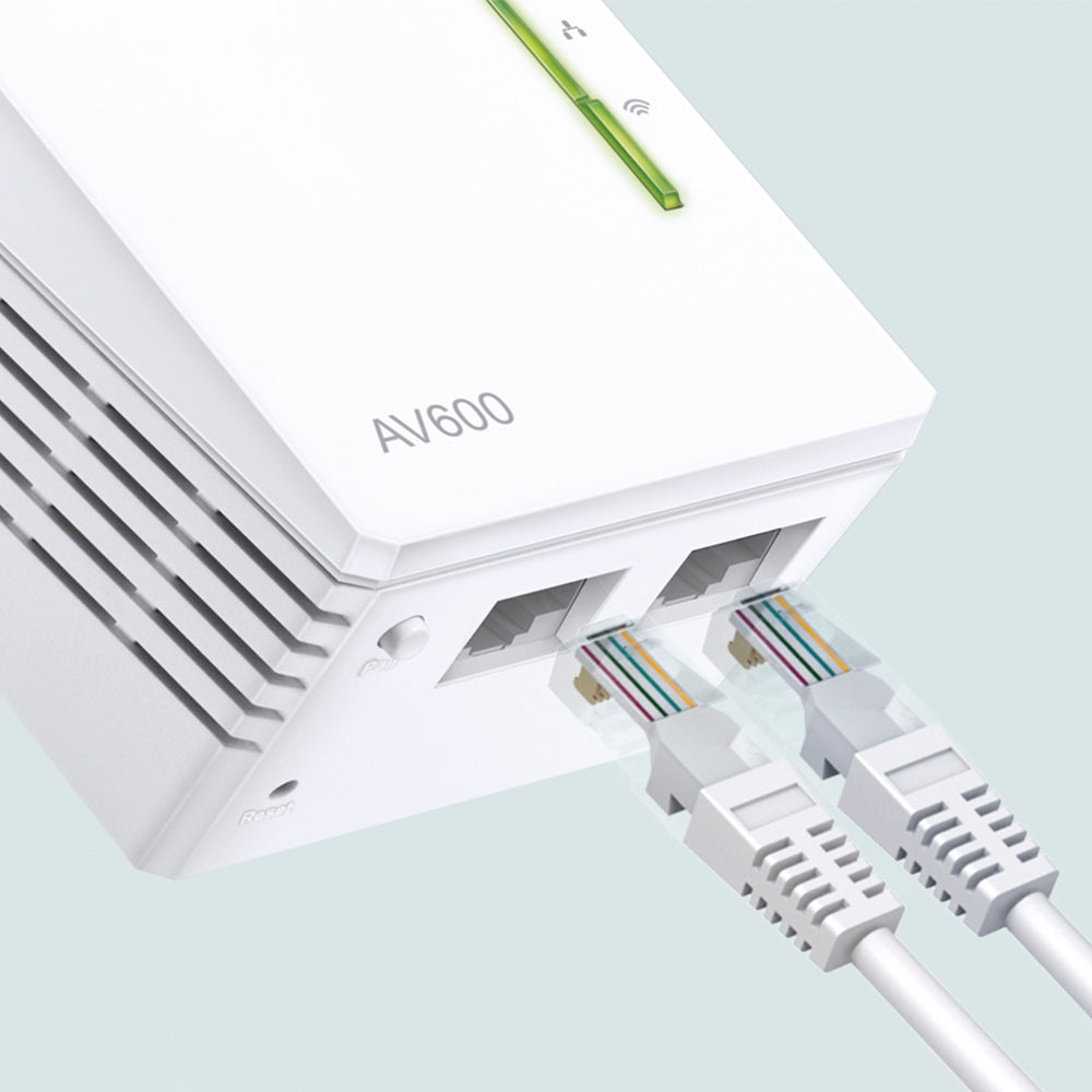 TP-Link TL-WPA4221 KIT – Powerline-Extender-Kit (AV600) – 600 Mbit/s, Wi-Fi 4, 3× RJ-45
