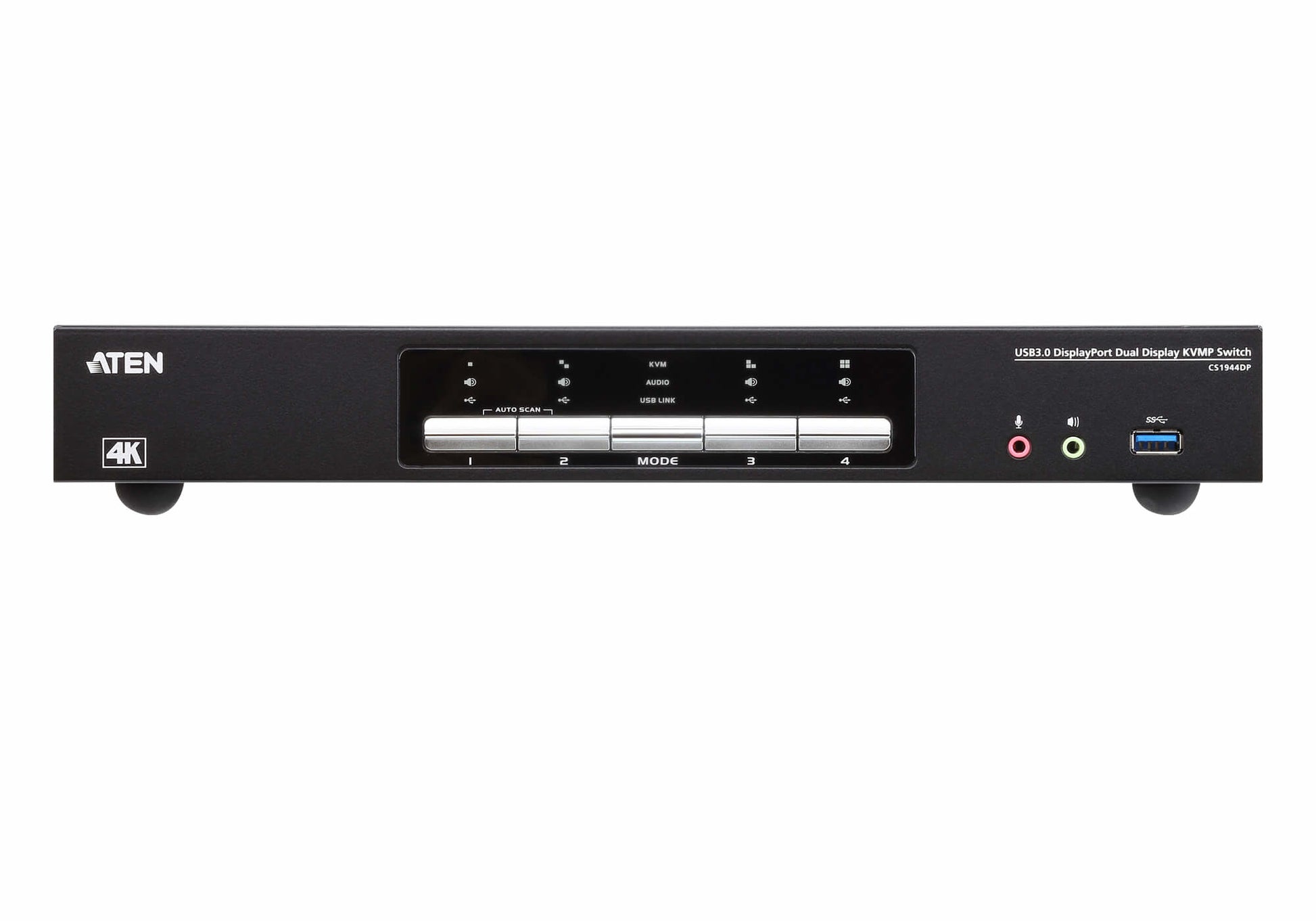ATEN KVM-Switch, 4-Port, USB 3.2 Gen 1/DisplayPort, 4K (3840 × 2160)