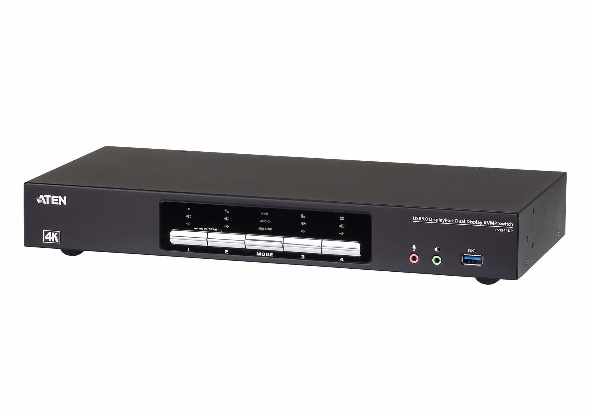 ATEN KVM-Switch, 4-Port, USB 3.2 Gen 1/DisplayPort, 4K (3840 × 2160)