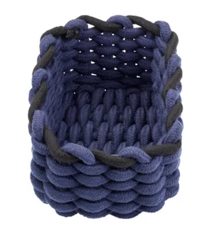 Diaqua Cord Aufbewahrungskorb – Baumwolle – Dunkelblau – 200 × 100 × 140 mm