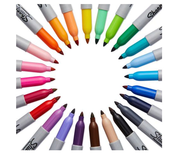 Sharpie Electro Pop Permanentmarker – Rundspitze 1 mm – Mehrfarbig – 24er-Pack