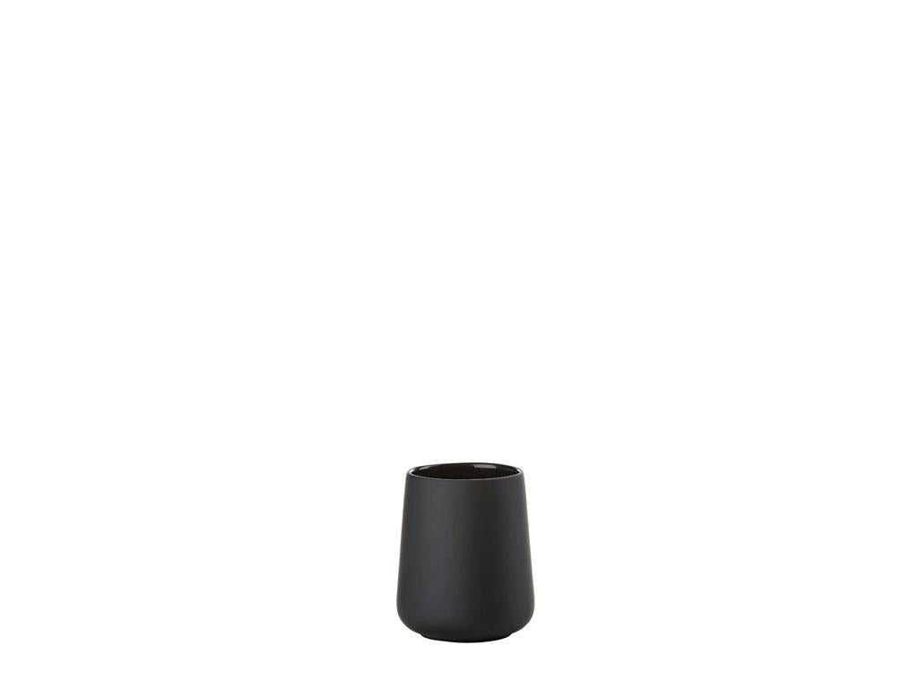 Zone Denmark Zahnbürstenhalter Nova One – Steingut (Soft-Touch-Oberfläche), Ø8×10 cm, Schwarz